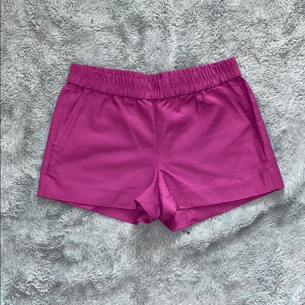 J. Crew Mid-Rise Elastic Shorts in Purple